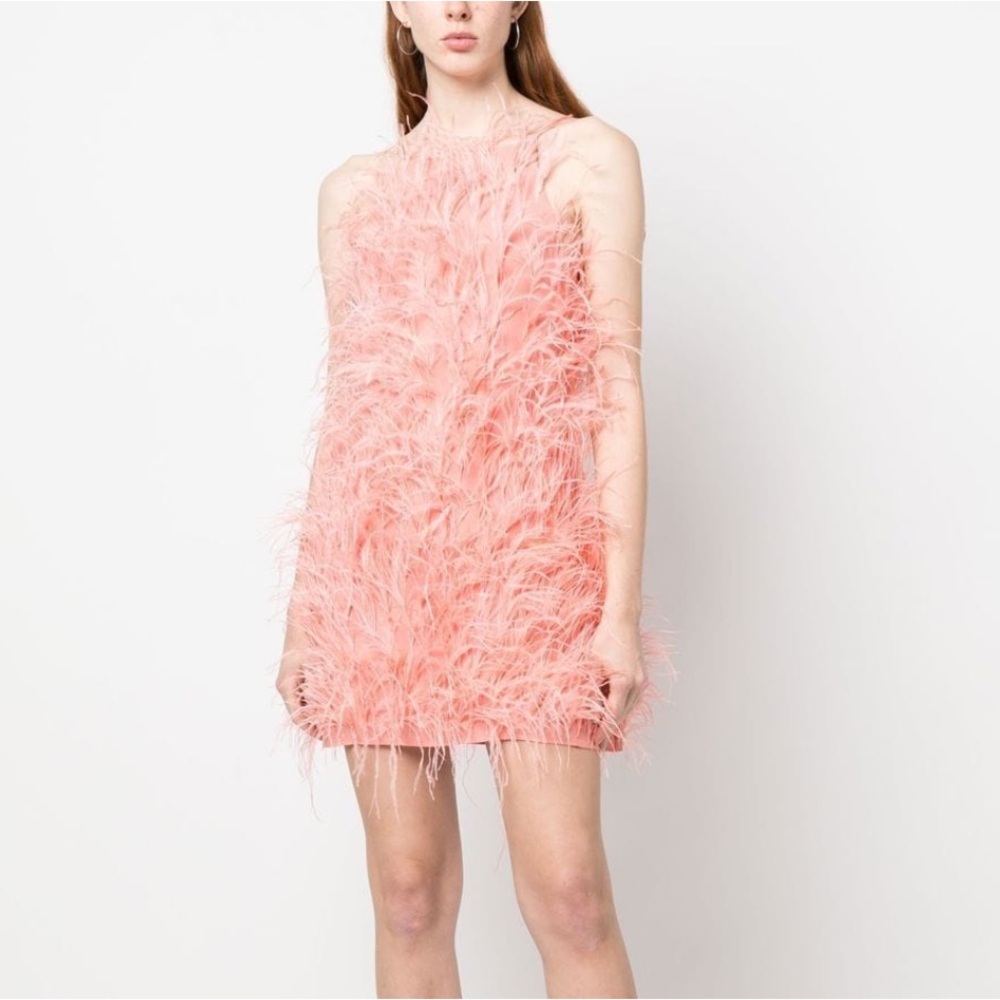 Cult Gaia
Shannon feather-embellished mini dress